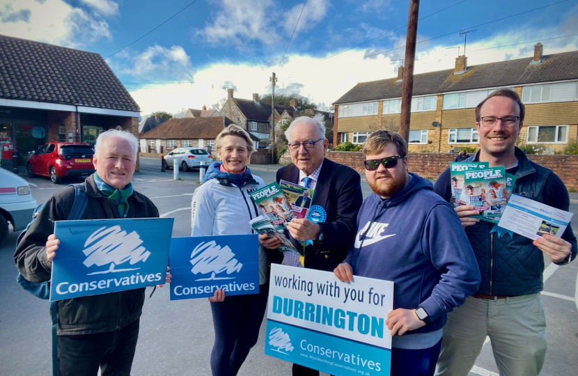 Campaigning in West Worthing, 2024, with Sir Peter Bottomley MP